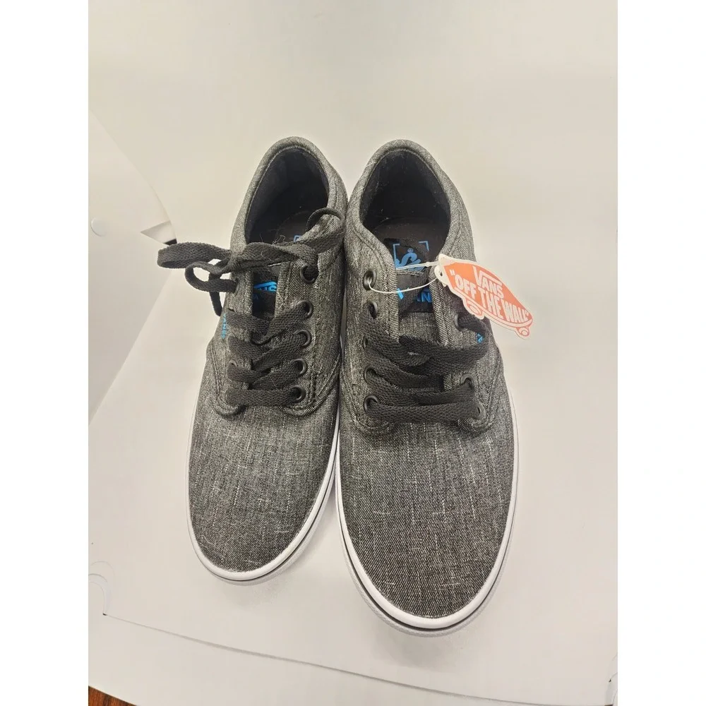 VANS Atwood Slip-On Black‎ Hawaiian Ocean Blue Men Size 6 - Brand New